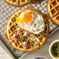 Savory Waffles with Asparagus, Gruyere and Onion_image