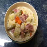 Slow Cooker Corned Beef and Cabbage Chowder image