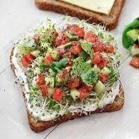 avocado, tomato, sprouts & pepper jack with chive spread Recipe - (3.7/5) image