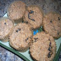 Super-Low-Fat, Lower Carb, Vegan Apple-Raisin Wheat Bran Muffins image