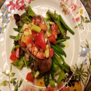 Grilled Swordfish, Green Beans and Spicy Tomato Salsa image