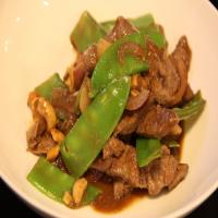 Stir-Fry of Hoisin Lamb With Cashews and Snow Peas image