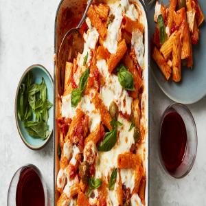 Baked Rigatoni With Red Peppers and Green Olives image
