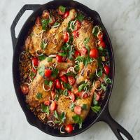 Skillet Chicken and Farro With Caramelized Leeks image