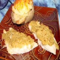 Broiled Sole With Parmesan-Olive Topping_image