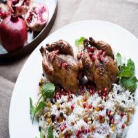 Game Hens With Sumac, Pomegranate and Cardamom Rice_image