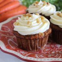 Carrot Cupcakes with White Chocolate Cream Cheese Icing image