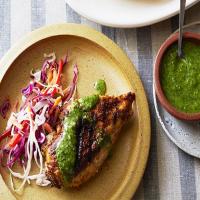Spanish Spice Rubbed Chicken Breasts with Parsley-Mint Sauce_image