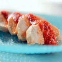 Poached Chicken Breast with Roasted Pepper Sauce image