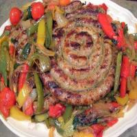 Grilled Sausage Ring With Parsley and Provolone Over Pepperonata Recipe - (3.8/5)_image