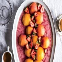 Frozen Peaches With Strawberries and Mint_image