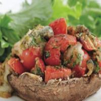 Tomato & Bocconcini-Stuffed Mushrooms with Mixed Greens Recipe - (4/5)_image