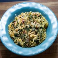 Spaghetti with Bacon and Chard image