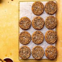 Caramelised honey and tahini cookies image