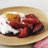Honey-Roasted Plums with Mascarpone Cream and Brittle_image