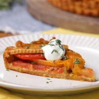 Black Pepper And Cheddar-Crusted Tomato Tart Recipe by Tasty_image