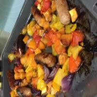 Sausage and roast vegetables image