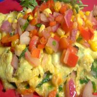 Tex-Mex Spinach Omelet With Corn-Pepper Relish image