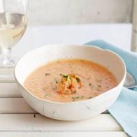 Grilled Tomato Soup with Sweet and Sour Shrimp_image