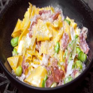 Fresh Pappardelle with Favas and Prosciutto_image