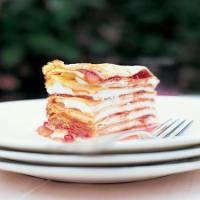 Crepe Gateau with Strawberry Preserves and Creme Fraiche image