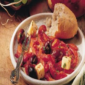 Marinated Roasted Peppers, Olives and Cheese_image