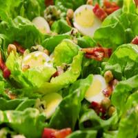 Butter Lettuce Salad with Hazelnuts and Bacon Bits image