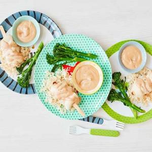 Toddler recipe: Chicken cashew satay on lolly sticks image