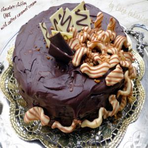 Chocolate Chiffon Cake With Salted Caramel Cream_image