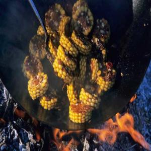 Seared Wheels of Sweet Corn in Indonesian Kecap image