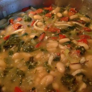 White Bean Soup with Quinoa, Spinach, and Shiitakes image