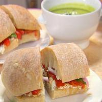 Roasted Pepper and Goat Cheese Sandwiches image