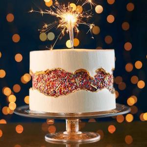 Sprinkle & spice caramel fault-line cake image