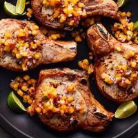 Grilled Ranch Pork Chops with Peach Jalapeno Salsa image