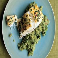 Halibut on Mashed Fava Beans with Mint image