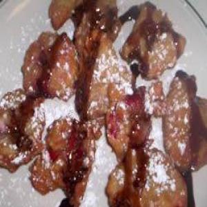 Strawberry Fritters with Chocolate Sauce_image