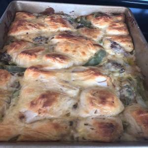 Philly Cheese Steak Biscuit Bake image