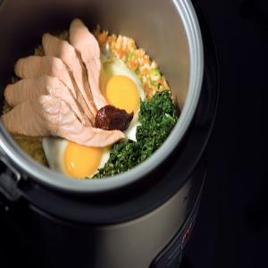 Rice Cooker Bibimbap with Salmon and Spinach_image
