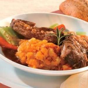 Red Wine Braised Short Ribs with Smashed Fall Vegetables_image