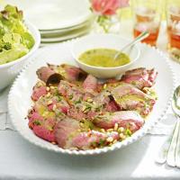 Roast beef platter with chilli, pine nut & parsley dressing image