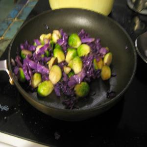 Sauteed Brussels Sprouts and Red Cabbage_image