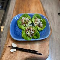 Ground Pork, Water Chestnuts and Crispy Noodle Lettuce Cups image