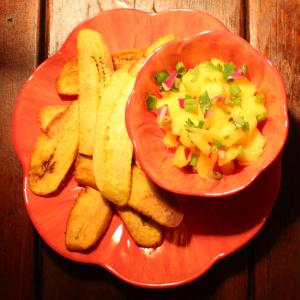 Plantain Chips With Mango Salsa image