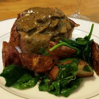 Crab-Stuffed Filet Mignon with Whiskey Peppercorn Sauce_image
