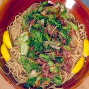 Whole Wheat Spaghetti with Greens, Lemon, and Ginger_image