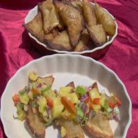 Green Chile Wontons With Pineapple Salsa image