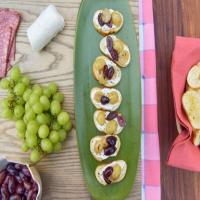 Grape and Olive Goat Cheese Crostini image