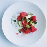 Watermelon and Cucumber Mint Tsatsiki Salad image