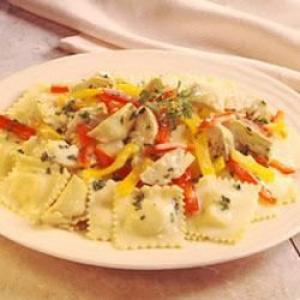 Four Cheese Ravioli with Artichoke Hearts, Olives and Pesto_image