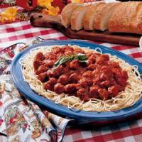 Spaghetti with Homemade Turkey Sausage_image